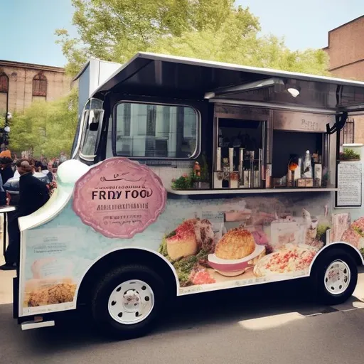 Prompt: a fancy food truck