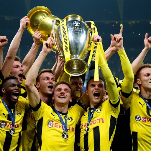 Prompt: Dortmund bvb wins the uefa champions league