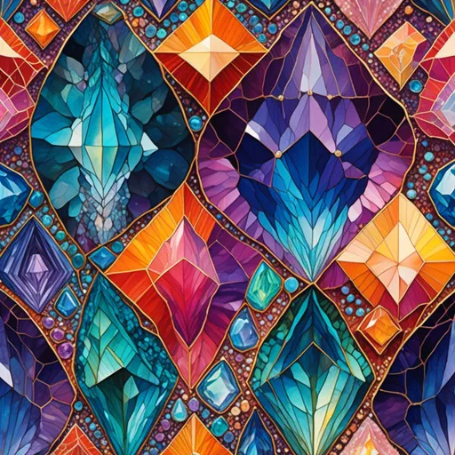 Prompt: <mymodel>Psychedelic fractal pattern of inlaid gemstones, vibrant and kaleidoscopic, high-quality rendering, digital art, vibrant colors, intricate details, prismatic lighting, gemstone art, colorful, psychedelic, fractal design, vibrant gemstones, high-res, digital rendering, kaleidoscopic pattern