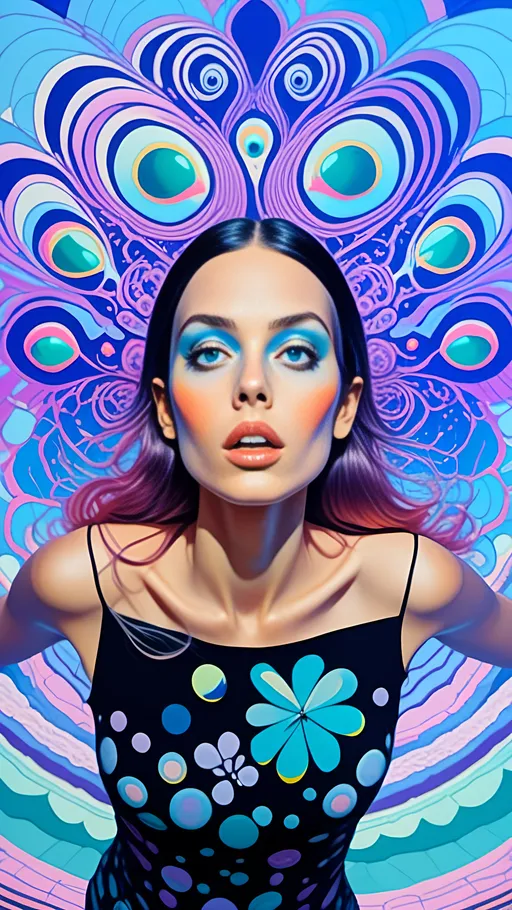 Prompt: <mymodel>Psychonauticore image with hallucinatory visuals, vibrant colors, psychedelic atmosphere, surreal third eye, trippy patterns, mind-bending, detailed psychedelic art, highres, vibrant colors, surreal, detailed trippy visuals, hallucinogenic, mind-bending, third eye, psychedelic atmosphere, colorful, professional, atmospheric lighting