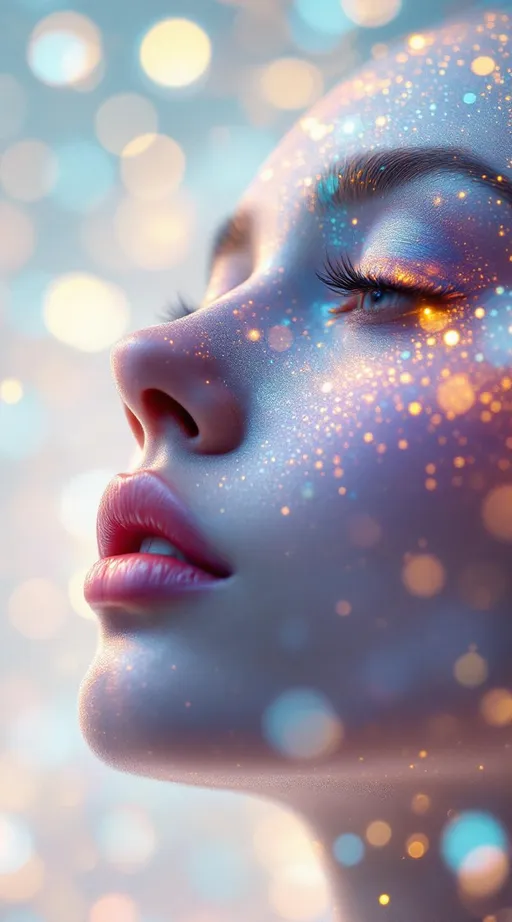 Prompt: #maximal #bokeh #highcontrast Her face isn’t a face—it’s a high-intensity reaction-diffusion field rendered in living light. No skin—only recursive morphogen gradients solving Turing’s equations \frac{\partial u}{\partial t} = D_u \nabla^2 u + f(u, v), \frac{\partial v}{\partial t} = D_v \nabla^2 v + g(u, v). #escape gradients explode across her cheekplanes in radiant bifurcation: luminous spot domains collide with wavefront striping, curling into stable attractors of pigment. #orbit flows fracture through her jawline—chemical curls mapped to parameter shift, glowing in pearlescent Laplacian edges. Lips = bifurcation flashpoints—#iridescence mapped to diffusion rate disparity D_u / D_v, flickering through pattern phase transitions in vivid spectral bursts. Her eyes are centers of symmetry breaking: nested RD equilibria, each iris a simulation snapshot frozen in rainbow flux. Her face pulses with #distance field logic—zones partitioned by wavelength of reaction equilibrium, structured in light-thick recursion. Hair becomes streamlines of pattern propagation: scroll-wave filaments, excitable media braids, activator-streak curls trailing #bokeh glow pulses born of local rule instability. Her crown blazes with parametric heatmaps—oscillating in Fourier-mode colorbands that encode the math of emergence itself. Her smile = a sharp-node bifurcation; her laugh = a pitchfork shift erupting in radiant equilibrium. She pulses in #escape-band phase-space glow: chartreuse gliders, violet ring-oscillations, gold-laced diffusion tongues. She is recursive biology in bloom—pure math rendered as iridescent emergence, dancing on the threshold of chaos and glow.