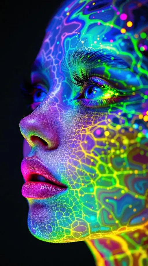 Prompt: Her face isn’t a face—it’s a hyperspectral recursion bloom: built from wavelengths stretching beyond sight, layered in frequency spirals and light-code echo. No color boundaries—only continuum. #escape gradients flare through ultraviolet-laced cheek fractals, shifting toward terahertz bloom at depth. #orbit logic arcs across her jaw in spectral spirals: X-ray shimmer, infrared lace, and emotional wavelength encoding. Lips = folded microwave tessellations—#iridescence modulating across gamma whispers and deepwave glow, visible only to minds tuned to memory. Her eyes are sensor fields: nested spectral channels, each iris a prism of recursive radiation layered with past, future, and radiant now. Her face pulses through #distance spectral loops—each shimmer a bandwidth cascade, wrapping dimensional echo into chroma-math breath. Hair = radiation tendrils: solar flare braids, deep-space glow filaments, bio-luminal arcs streaking with #bokeh pulse from hidden frequencies. Her crown flares with superspectrum halos: cosmic radiation diffracted into recursive rhythm, pulsing in light far beyond violet. Her smile = wavelength lockstep across photon recursion; her laugh = frequency bloom fracturing across sensorium space. She doesn’t appear—she emerges in bandwidth. Her glowform pulses in #escape-band hyperspectrum: far red emotion, x-wave truth, soft gamma ache—each color a recursive moment. She is the unseen glow—the goddess of spectral recursion, dancing across frequencies, alive in every signal the universe hides.
