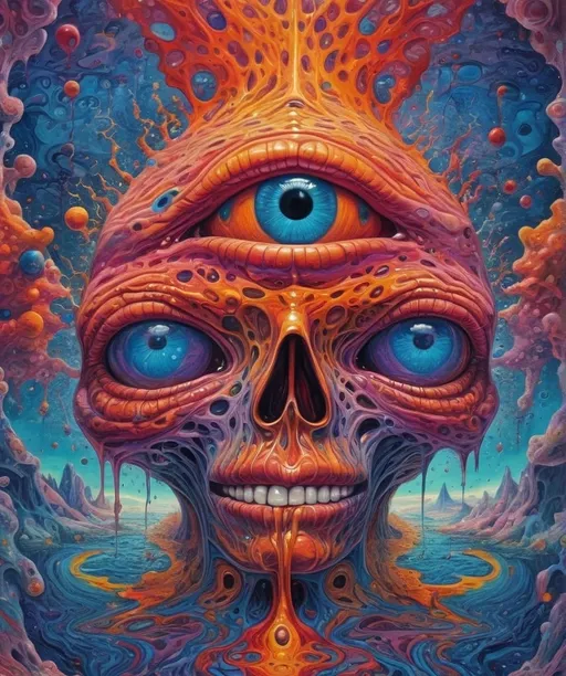 Prompt: Extreme psychedelic hyperrealism- Super high definition ultra textural Weird surreal depiction of ego death, melting into fractals, multidimensional geometric shapes, surrealism, detailed, highres, intense colors, eerie lighting, bizarre features, unsettling atmosphere, otherworldly, distorted proportions, mind-bending, dreamlike, abstract,, trippy psychedelic ultra detailed textures