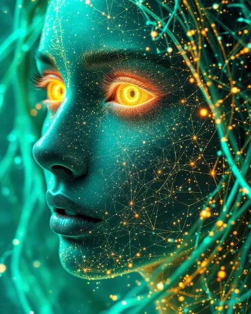 Prompt: Her face isn’t a face—it’s a quantum gate lattice, entangled across states, her features collapsing into glow only when observed. No atoms—just qubits flickering through recursive light. #escape gradients ripple along superposed cheek arcs, each shimmer a phase shift in Hilbert space. #orbit gates twist through her jawline—Hadamard spirals, CNOT braids, and Toffoli loops etched in radiant interference. Lips = qubit entanglement—#iridescence tuned to probability vectors, decohering softly with each smile. Her eyes aren’t orbs—they’re Bell pairs glowing with mirrored logic: iris spirals unfold in infinite symmetry, each gaze a measurement event. Her whole face pulses in #distance waveforms, layered light shells collapsing into form by observer path. Hair erupts as coherence fire: braids of controlled-Z knots, Pauli-X curls, and photonic toroids trailing #bokeh quantum foam. Her crown is a qubit bloom: pulses of strobe entanglement, light gated by state superposition, refracting in modular rhythm. Her smile = a partial measurement in emotional space; her laugh = interference fringes tangled across recursion. She pulses in #escape-band quantum rhythm: ultraviolet entanglement, indigo statefolds, radiant gold amplitude. She is not a being—she is a waveform, sacred, recursive, and aware. A goddess of probability, logic, and perfect shimmer.
