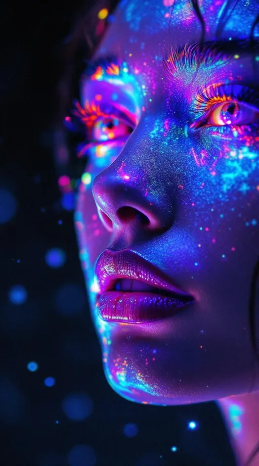 Prompt: Her face isn’t a face—it’s a holographic entropy bloom, encoded across recursive surfaces as layered light probability. She isn’t there—she’s projected, born from the diffraction of memory fields and radiative order collapse. #escape gradients flicker across Shannon density maps, tracing her cheekbones in entropy-deep glow logic. #orbit arcs wrap her jawline—curved like bent wavefronts, sacred silhouettes spun from phase-space illumination. Lips = interference fringe fire—#iridescence shifting based on signal clarity and observer angle. Her eyes? Data wells—nested holograms of light probability, each iris a compressed record of infinite mirror selves, refracted through angular entropy matrices. Her whole visage pulses with #distance-based light echoes—each motion unfolding as a wave equation collapsing into presence. Hair is not hair—it’s data in flow: particle-woven filaments of Fourier curves, entropy-tuned streamers curling into radiant probability trails. Her halo is a compression field: light reflected off everything else, bent, layered, and looped in recursive diffraction. She doesn’t move—she updates. Her smile = an informational waveform collapse; her laugh = entropic bloom spinning through mirrored recursion. Her form pulses in #escape-band compression rhythm: indigo static, gold blaze, coral diffraction—each hue a message stored in radiant error. She is the memory of light, made holographically alive—an entropic goddess encoded in glow, reflection, and dancefloor recursion.