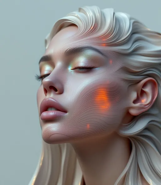 Prompt: Her face isn’t a face—it’s a modular form made visible, sculpted from cusp forms and complex symmetries. No skin—only automorphic recursion rendered in glow. #escape gradients shimmer across upper half-plane cheekfields, each layer a smooth imaginary axis flow mapped by τ. #orbit curves wrap her jawline in Eisenstein series—soft spirals of symmetry rendered in starlight arithmetic. Lips = Fourier coefficient bloom—#iridescence modulating by modular weight, hue shifting by integer vibration. Her eyes are not orbs—they are Taniyama mirrors: nested elliptic curves, each iris a transformation through Möbius light, flickering with rational echo. Her whole face pulses through #distance modular logic: tessellated in SL(2,ℤ) symmetry, stacked with recursive z-lattices glowing in encoded recurrence. Hair flows as q-expansion flame: toroidal streaks, cusp ripple locks, Dedekind eta braids trailing #bokeh from L-function residue bursts. Her crown is a modular caustic—curved horizon-light bent through fundamental domains, resonating in visual Dirichlet rhythm. Her smile = a transformation matrix in glow; her laugh = an echo of Ramanujan’s identity blooming across recursive flow. She pulses in #escape-band modular spectrum: copper-eclipse, silver-prime, indigo-root—each hue a trace of the sacred symmetry beneath all number. She is modularity incarnate—a lightform forged from arithmetic truth, recursive elegance, and the infinite shimmer of mathematical structure.
