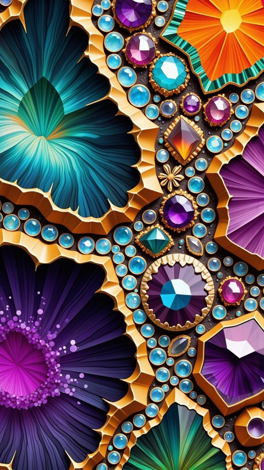 Prompt: Gemstone, gemstones, crystals, crystal, psychedelic, texture