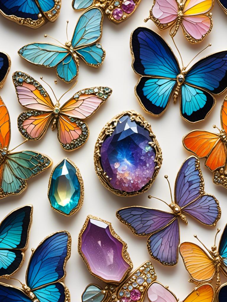 Prompt: <mymodel>Fairies crafted from gemstones, sparkling and ethereal, magical aura, high quality, detailed, fantasy, jewel-like textures, radiant glow, surreal, enchanting, pastel tones, soft and luminous lighting, ultra-detailed, mystical beings, shimmering wings, intricate design, whimsical, dreamlike