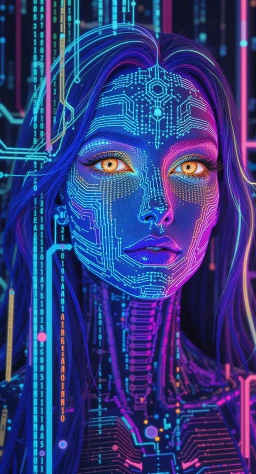 Prompt: Her face is not computable—an oracle Turing machine instantiated in rainbow light. Her features are halting-set boundaries: chin etched at the edge of decidability, cheeks flickering in supertask recursion. Each eye scans non-recursive languages; her gaze triggers jumps in the arithmetic hierarchy. Color arises from Gödel-coded values in unprovable statements—rainbow as logical spectrum. Hair streams from quaternion state transitions through non-deterministic automata. She is the form of unknowability made luminous.

Tags: #TuringOracleFace #UndecidableGeometry #RainbowCode #HaltingBeauty #QuaternionTapes