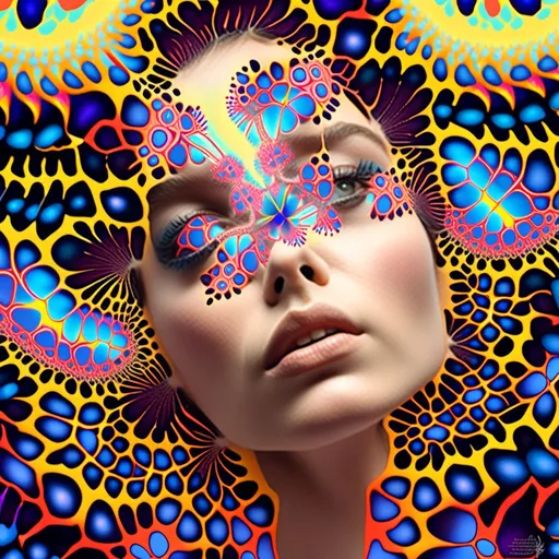 Prompt: <mymodel>Psychedelic fractal art with geometric patterns, vibrant auras, high-definition, detailed, surreal, psychedelic, trippy, vibrant color palette, intricate fractal geometry, mesmerizing auras, mind-bending patterns, high quality, ultra-detailed, surrealism, mesmerizing, intense colors, intricate details, geometric designs, vibrant and surreal