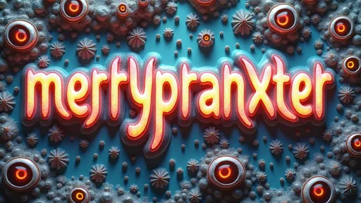 Prompt: Create the word "merrypranxter" integrated into an extremely hyper-realistic, ultra-textural, weird, trippy, surreal psychedelic scene. The text should embody Cardioid Curves with a translucent, pearlescent finish, inlaid with opal and glittering crystal accents. Surround the word with elements like silver, pyrite, and quartz, using bright, vivid teals, blues, pinks, yellows, and greens. Illuminate the scene with abundant light, featuring colorful, compound psychedelic human eyes, rows of human teeth, tongues, and elements of fungus, atoms, and diatoms. Incorporate Tessellation and Penrose tiling within the background, emphasizing extreme high definition organic and mineral textures that blend seamlessly with the text.