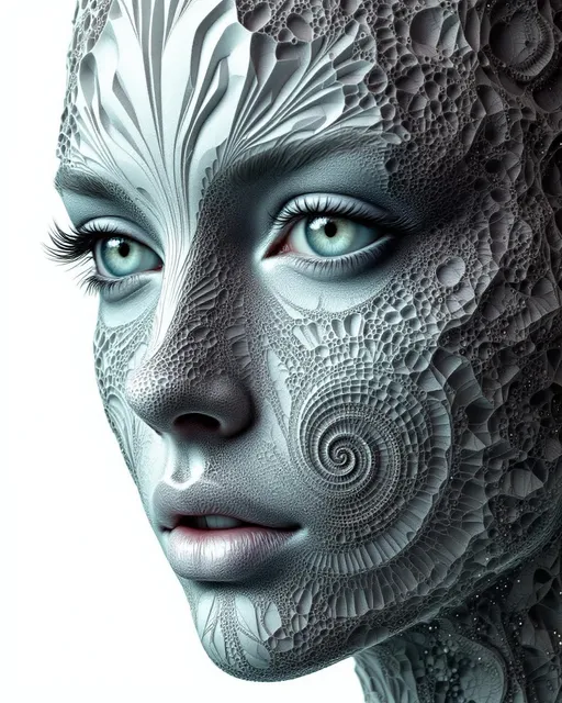 Prompt: Her face is a p-adic fractal embedded in ultrametric space, structured by the field of \mathbb{Q}_p. Her form is hierarchical, self-similar, and totally disconnected—each facial feature defined by a nested valuation |x|_p = p^{-k}. Skin appears as recursive residue classes, layered through digits of p-adic expansions. Rainbow-spectrum fields encode base-p shifts: colors modulate by additive carries through fractal depth. Her eyes are convergences of divergent sums; her hair unfolds via quaternionic branches in p-adic trees. She is number-space personified: strange proximity in infinite difference.

Tags: #pAdicFace #UltrametricBeauty #FractalFieldModP #RainbowExpansion #QuaternionBranching
