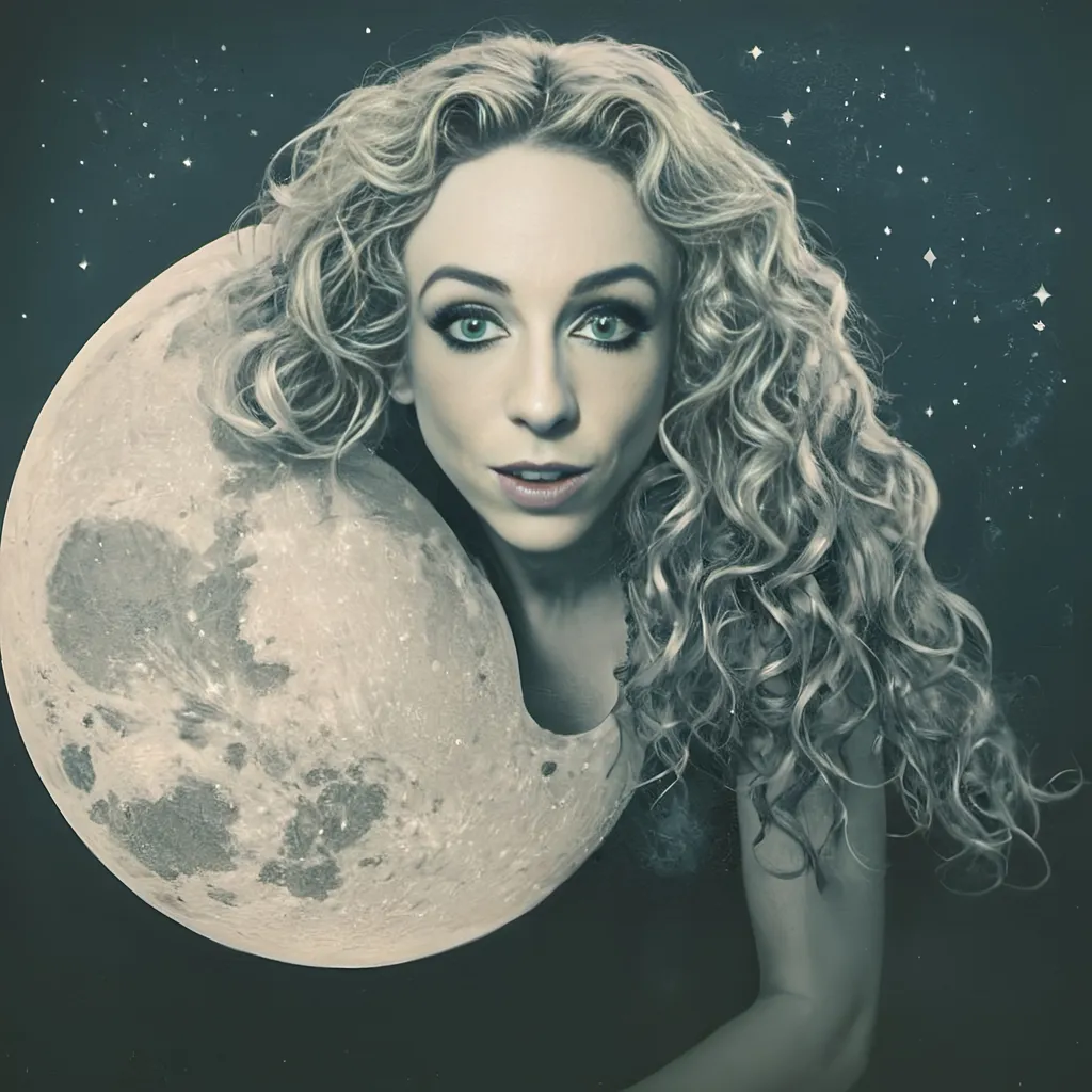 Prompt: Vintage Cyanotype print of a alien girl on the moon, long curly blond hair,  detailed silhouette, vintage artistic style, cool tones, subtle moonlight, high quality, cyanotype print, vintage, detailed silhouette, moon, girl, subtle lighting, cool tones