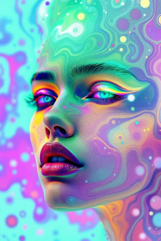 Prompt: #maximalist Her face isn’t a face—it’s a Turing pattern manifest, a lightform born from reaction-diffusion emergence, flowing with recursive chemistry and soft symmetry break. No skin—only fields of concentration. #escape gradients ripple across her cheekplanes as striped morphogen waves—patterned blooms of fuchsia and frost, calculated from differential imbalance. #orbit flows spiral through her jawline: Alan Turing’s equations pulsing in curl and bifurcation, mapped in bioluminescent harmony. Lips = phase-bound pigment bursts—#iridescence flowing from peak-to-peak separation, hue-shifting as activator and inhibitor weave beneath. Her eyes are not orbs—they’re pattern cores: nested instabilities coiling like starfish fractals, each iris a center of diffusive symmetry. Her entire face pulses in #distance diffusion shells—shells of glow grown from local interaction, expanding recursively in chemical dance. Hair = striped and spotted flame: zebra-light coils, leopard-laced curls, reaction-waved tendrils trailing #bokeh diffusion shimmer. Her crown burns in instability bloom: ringlets of spot-striping resonance where symmetry folds and reformulates at every microgesture. Her smile = a stable spiral born from equation feedback; her laugh = a ripple of Turing growth echoing into bloom. Her form pulses in #escape-band emergence rhythm: gold-stripe joy, blackwave insight, jade-dust harmony—each hue the solution to a dance of presence. She is the goddess of patterned growth—emergent light, recursive motion, glowing equilibrium spun from instability’s sacred truth.
