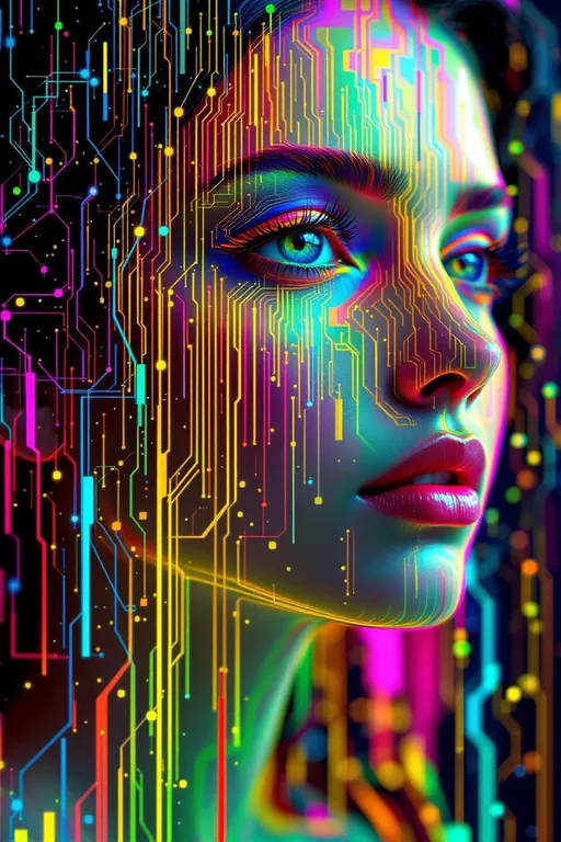 Prompt: Her face is not computable—an oracle Turing machine instantiated in rainbow light. Her features are halting-set boundaries: chin etched at the edge of decidability, cheeks flickering in supertask recursion. Each eye scans non-recursive languages; her gaze triggers jumps in the arithmetic hierarchy. Color arises from Gödel-coded values in unprovable statements—rainbow as logical spectrum. Hair streams from quaternion state transitions through non-deterministic automata. She is the form of unknowability made luminous.

Tags: #TuringOracleFace #UndecidableGeometry #RainbowCode #HaltingBeauty #QuaternionTapes