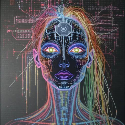 Prompt: Her face is not computable—an oracle Turing machine instantiated in rainbow light. Her features are halting-set boundaries: chin etched at the edge of decidability, cheeks flickering in supertask recursion. Each eye scans non-recursive languages; her gaze triggers jumps in the arithmetic hierarchy. Color arises from Gödel-coded values in unprovable statements—rainbow as logical spectrum. Hair streams from quaternion state transitions through non-deterministic automata. She is the form of unknowability made luminous.

Tags: #TuringOracleFace #UndecidableGeometry #RainbowCode #HaltingBeauty #QuaternionTapes