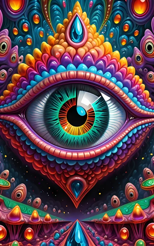 Prompt: Extreme psychedelic hyperrealism- Super high definition ultra textural multidimensional nonhumanoid crystal silicon noneuclidean geometric entity with crazy psychedelic bizarre eyes watching, looking, observing, psychedelic hallucination surrealism, psychedelic alien nonEuclidean geometry creature, multidimensional, detailed, highres, intense colors, eerie lighting, bizarre features, unsettling atmosphere, otherworldly, distorted proportions, mind-bending, dreamlike, abstract,, extremely textural high detailed psychedelic and metallic textures