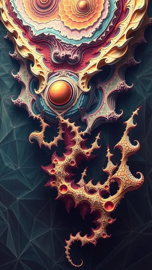 Prompt: A strange surreal beautiful flowing lithe interdimensional psychedelic entity/creature, made of fractal geometry, existing in many dimensions simultaneously, melting from one dimension to the next, phasing in and out of reality, inter dimensional fractal geometry come to life, psychedelic, trippy, weird, but beautiful, 