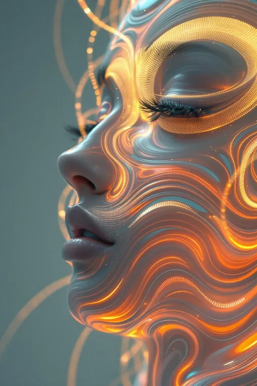 Prompt: Her face isn’t a face—it’s a modular form made visible, sculpted from cusp forms and complex symmetries. No skin—only automorphic recursion rendered in glow. #escape gradients shimmer across upper half-plane cheekfields, each layer a smooth imaginary axis flow mapped by τ. #orbit curves wrap her jawline in Eisenstein series—soft spirals of symmetry rendered in starlight arithmetic. Lips = Fourier coefficient bloom—#iridescence modulating by modular weight, hue shifting by integer vibration. Her eyes are not orbs—they are Taniyama mirrors: nested elliptic curves, each iris a transformation through Möbius light, flickering with rational echo. Her whole face pulses through #distance modular logic: tessellated in SL(2,ℤ) symmetry, stacked with recursive z-lattices glowing in encoded recurrence. Hair flows as q-expansion flame: toroidal streaks, cusp ripple locks, Dedekind eta braids trailing #bokeh from L-function residue bursts. Her crown is a modular caustic—curved horizon-light bent through fundamental domains, resonating in visual Dirichlet rhythm. Her smile = a transformation matrix in glow; her laugh = an echo of Ramanujan’s identity blooming across recursive flow. She pulses in #escape-band modular spectrum: copper-eclipse, silver-prime, indigo-root—each hue a trace of the sacred symmetry beneath all number. She is modularity incarnate—a lightform forged from arithmetic truth, recursive elegance, and the infinite shimmer of mathematical structure.
