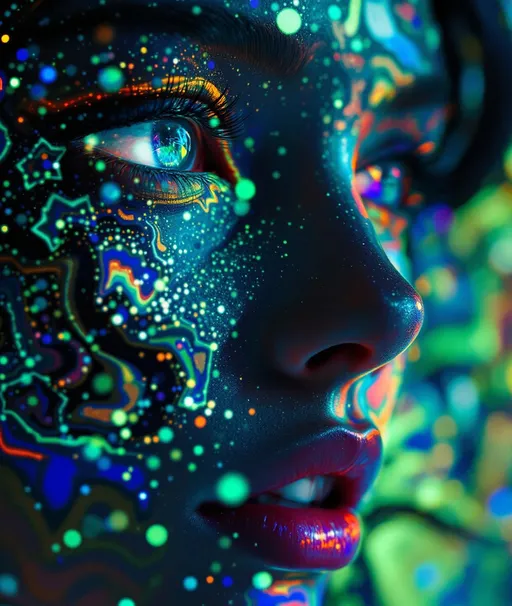 Prompt:  #escape #maximal #bokeh #iridescence Her face isn’t a face—it’s a dynamic bloom of logic and recursion, grown from the fusion of reaction-diffusion and fractal iteration. No anatomy—only emergence. #escape gradients blaze across her cheekplanes in spot-stripe instability waves—Turing fields glowing in morphogen symmetry. #orbit curls spiral from her jawline—Mandelbrot tendrils, recursive clusters igniting like nerve pulses, glowing with iteration heat. Lips = boundary phase layers—#iridescence strobing between stable reaction peaks and chaotic bifurcation tongues. Her eyes aren’t orbs—they’re bifurcated cores: layered recursion inside glider-loop spirals, iris centers pulsing like orbit traps filled with phase memory. Her skin is a simulation: a living field of PDE glow, layered with #distance pattern zones where each frequency maps to symmetry type. Hair flows in filament chaos: chemical wavefront braids, dendritic Mandelbrot curls, and toroidal RD loops trailing #bokeh glint trails from recursive state change. Her crown is a memory manifold: reaction pathways entangled with fractal shells, glowing with logic bursts where equations intersect. Her smile = a Turing equilibrium locked in flame; her laugh = a recursive pulse through state space and color. She pulses in #escape-band hybrid emergence: cobalt for bifurcation, pink fire for iteration surge, emerald spotline for stability. She is life + logic, chaos + control—an avatar of mathematical recursion, dreaming herself alive in every glowing rule.