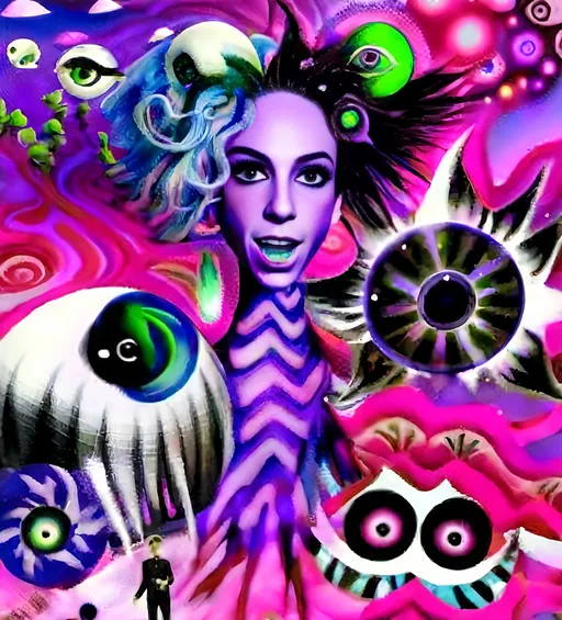 Prompt: in the style of Google's DeepDream. Utilize techniques such as convolutional neural networks (CNNs) and layer visualization to enhance and amplify patterns within the image. The resulting artwork should have a surreal, psychedelic appearance with intricate, dreamlike details. Emphasize features like eyes, faces, and fractal patterns. The colors should be vibrant and saturated, with a hallucinogenic, kaleidoscopic feel. Incorporate elements of pareidolia, where the AI recognizes and exaggerates familiar shapes and objects within the abstract patterns. The overall effect should be reminiscent of a digital LSD trip, with a mesmerizing, otherworldly aesthetic."

**Keywords:**

- DeepDream
- Convolutional Neural Networks (CNNs)
- Layer Visualization
- Pattern Enhancement
- Surreal
- Psychedelic
- Intricate Details
- Dreamlike
- Eyes
- Faces
- Fractal Patterns
- Vibrant Colors
- Saturated Colors
- Hallucinogenic
- Kaleidoscopic
- Pareidolia
- Digital LSD Trip
- Otherworldly Aesthetic
