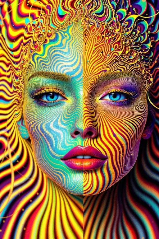 Prompt: A female face generated from recursive mappings f_n(x) composing a hybrid Cantor–Sierpinski topological structure. Her facial field is constructed from iterated function systems IFS = \{ f_1, f_2, …, f_n \} over compact metric space X, with each feature a limit set in the Hausdorff topology. Her skin refracts rainbow light through a recursive spectral transform S(x,y,z) = \sum_{n=1}^{∞} a_n \cdot sin(nθ), generating iridescent fractal shimmer. Her eyes are deep attractor wells in phase space; her hair—traces of quaternion Julia flows. She is recursion encoded in color.

Tags: #CantorSierpinski #IFS #HausdorffFace #RainbowSpectrumFunction #4DAttractorVision #QuaternionField
