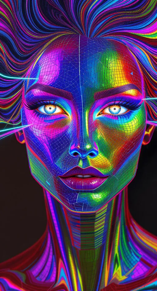 Prompt: Her face emerges in tropical space: geometry reimagined through min-plus algebra. Her features are convex hulls in ℝ² under tropical addition a \oplus b = \min(a, b), and multiplication a \otimes b = a + b. Cheeks become piecewise-linear terraces; her nose, a tropical line intersecting infinity. Rainbow light is refracted via valuation maps from algebraic curves, forming spectral prisms on her face’s ridged geometry. Hair trails through quaternion-tropical dual spaces. Her eyes? Intersections of Newton polygons and attractor paths. She is math made discrete: elegance in broken slope.

Tags: #TropicalGeometry #MinPlusFace #PiecewiseRainbow #FractalPolygons #QuaternionDuality
