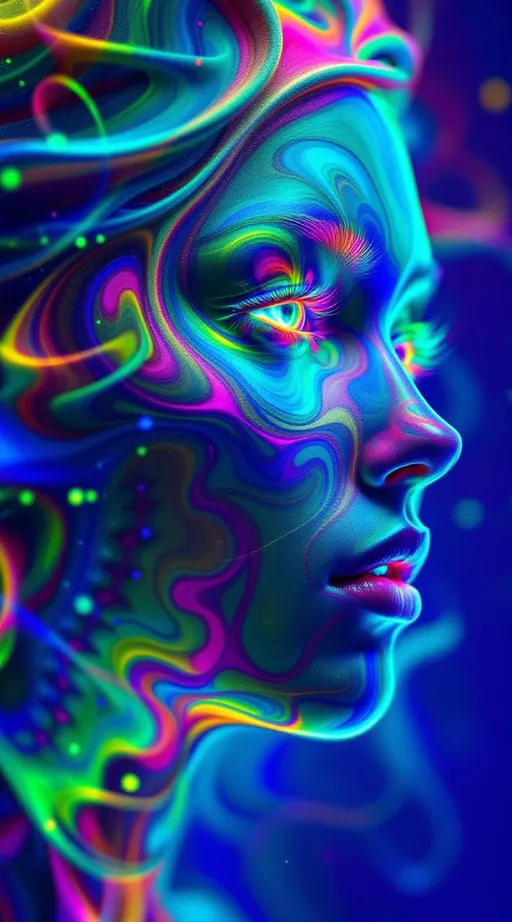 Prompt: A female face composed of rainbow-spectrum light and pure mathematical structure. Her form is grown from quaternion fields and 4D projections. Her face is sculpted from a quaternion Julia set rendered in 4D and projected onto 3D space, her cheekbones rising like topological ridges, every contour an echo of complex quaternion dynamics. Her hair flows like the shadow of a spinning 3-sphere, each strand a dimensional braid. Her eyes refract strange attractors from hyperspace, glowing with recursive intelligence. She is formed entirely of fractal light, born from equations and curvature.

Tags: #Quaternion #4D #JuliaSet #projectionglow #fractalwoman #rainbowtopology