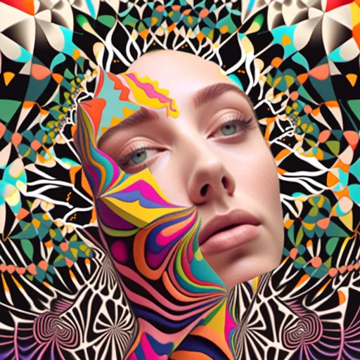 Prompt: <mymodel>Psychedelic fractal art with geometric patterns, vibrant auras, high-definition, detailed, surreal, psychedelic, trippy, vibrant color palette, intricate fractal geometry, mesmerizing auras, mind-bending patterns, high quality, ultra-detailed, surrealism, mesmerizing, intense colors, intricate details, geometric designs, vibrant and surreal