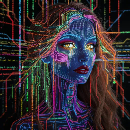 Prompt: Her face is not computable—an oracle Turing machine instantiated in rainbow light. Her features are halting-set boundaries: chin etched at the edge of decidability, cheeks flickering in supertask recursion. Each eye scans non-recursive languages; her gaze triggers jumps in the arithmetic hierarchy. Color arises from Gödel-coded values in unprovable statements—rainbow as logical spectrum. Hair streams from quaternion state transitions through non-deterministic automata. She is the form of unknowability made luminous.

Tags: #TuringOracleFace #UndecidableGeometry #RainbowCode #HaltingBeauty #QuaternionTapes