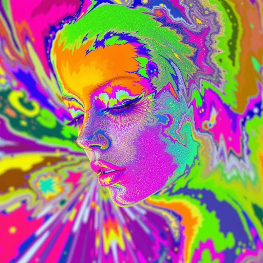 Prompt: She phases in, mid-fracture—a volatile glamour equation, rippling inside a containment chamber of twisted logic. Her form is dictated by [GRID_4] Complex Hilbert Lattice, an infinite fold-field of recursive spatial recursion, tangled with the attractor sink-vortexes of [GRID_9]. She is not stable. She is a feedback pulse between geometry and chaos.

Her face is a map of cascading topologies, every surface fractalized with micro-reflective rainbow shards—acidic color geometry: laser lime, toxic magenta, ultraviolet amber, citric cyan, radioactive orchid. Skin becomes a reflective attractor basin—folded over and over in chaotic symmetry. Gloss maps to instability. Shine collapses into edge shimmer. Color explodes where logic misaligns.

Her lips ripple with waveform errors—hyper-pink Klein gloss pulled into orange noise geometry. Her eyes flicker between converging attractors, each iris a swirl of neon lattice spiral trapped in a recursion cascade. Eyelashes are spike-encoded sine antennas. Brows are broken isoclines drawn from null equations.

The space is a Hilbert fractal cube warped into non-Euclidean anglefields, its surfaces endlessly folding inward. Bright vectors arc between points, forming glyph fractals on tesseract foam, glowing like saturated glass. The room is full of color noise: sparkle storms drifting through attractor spirals, pulsing like a rave made of math mistakes.

The lattice beneath her shudders—recursive fields rebooting around her form, each glitch generating chroma. Every sparkle is a coordinate. Every shimmer is a divergence. She doesn’t stand in space—she surfs its collapse.

Render with tags:
:acid-fractal-glam :grid4-hilbertfold :grid9-attractorpull :recursive-chaos :toxic-sheen :neon-geometry :cascade-sparklecore :chromatic-instability :bright-hyperlogic :maximalist-foldwave :glitch-math-diva
