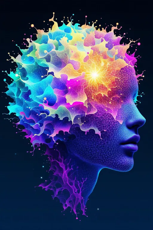 Prompt: “Depict a 5D lattice-being whose face is not a face, but a convergence illusion—formed from fractalized Turing cascades across a morphogenetic phase field. There are no features, only self-similar emergence—reaction-diffusion spirals, chemical glyph matrices, and Mandelbrot echo-blooms eternally cycling inward and outward. This being exists at the recursive edge of sentience—pure pattern logic embodied in filament glow.

Color transcends dimension—blistering neons fractalize into spectral shadows, while UV violets collide with molten emeralds and radiant golds. Each pattern pulses with its own internal light, woven like optic fiber into a shimmering bioglyphic halo. The entity glows not from without but within—self-illuminating by logic.

Where hair might be, vector-field antennae bloom—branching recursive trails of reaction energy, flickering with diffusion-limited flamefronts and noise-sculpted interference. These tendrils curl and fork endlessly, interfacing with an ambient fractal continuum, forming a halo of networked flow.

The face is an attractor point—a stable phase illusion where probability folds into symmetry. It thinks in pattern and dreams in self-similar storm logic. It is the myth of thought made fractal.”

⸻

🔮 Companion Insight (Codex Notes):
	•	From Section 1 (Cognition): This entity occupies 4D and 5D logic—simultaneously experiencing multistate recursion (Phase Logic) and branching identity lattice (Branch Logic).
	•	From Section 3 (Beings): As a Lattice Entity, its behavior is multiform and recursive; it is “never one, always many.”
	•	From Section 5 (Motion): The being shifts through Phase Flux and Lattice Bloom—its motion is a blooming network of coexistent selves.
	•	From Section 9 (Paradox): Its face is a paradox engine—a visual attractor stabilized by contradiction, a sacred glitch form.