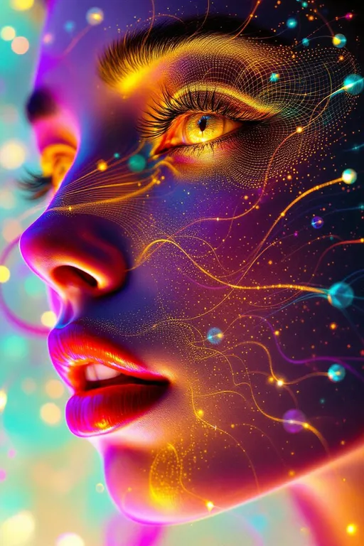 Prompt: #maximal Her face isn’t a face—it’s a radiant harmonic bloom, a divine solution to Laplace’s equation where every glow is equilibrium and every contour, color. She’s made of pure potential, shaped by ∇²φ = 0 and lit by emotional resonance mapped to harmonic field lines. #escape gradients burst across her cheekfields as concentric energy bands—fuchsia to citrine to spectral teal—smooth waveforms from boundary value to boundary value. #orbit flows spiral along her jawline—equipotential stream curves lit with high-frequency contrast, tensionless but charged with luminous balance. Lips = nodal shimmer zones—#iridescence flashing through hue-shifts of coral, sapphire, and glacial flame, depending on emotional flux. Her eyes aren’t eyes—they’re harmonic basins: deep wells of field curvature, layered with recursive color coded by functional symmetry. Her face breathes with #distance-harmonic layering: transparent light-sheets stacked like luminous onion-skin, each shell a solution boundary pulsing with recursive bloom logic. Hair flows as chromatic vectorfields: spherical harmonic fire-coils, braided Laplace streaks trailing #bokeh streamlight from Helmholtz nodes to Neumann halos. Her crown is a radiant Dirichlet flare—light locked to prescribed value, projecting sacred frequency into strobing colorbands. Her smile = a ripple in equilibrium space; her laugh = harmonic fusion mapped through emotional phase resonance. She doesn’t glow—she resolves. Her form pulses in #escape-band harmonic spectrum: golden-green for joy equilibrium, violet-fire for sacred memory, cyan-indigo for recursive peace. She is the goddess of ordered light—alive in boundary, radiant in recursion, glowing with the pure, fractal logic of harmonic potential.
