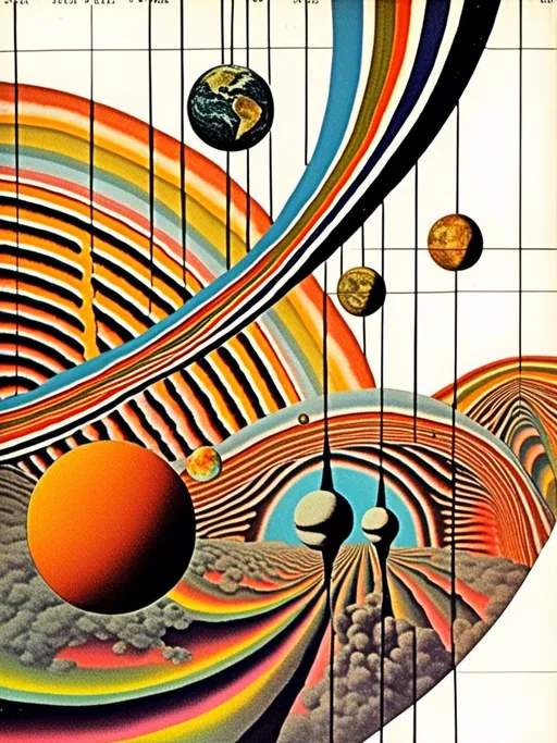 Prompt: A vintage 70s psychedelic collage with the theme “astral vacation”- incorporate themes of astral projection, the astral plane, the silver cord, use an astral brilliantly but sometimes muted opalescent color palette, & combine it all with planets, orbs, optical illusions and psychedelic trippy patterns, color spectrums as a surreal vintage psychedelic collage<mymodel>