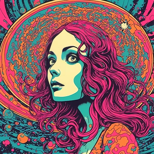 Trippy, psychedelic, poster art, illustrat...