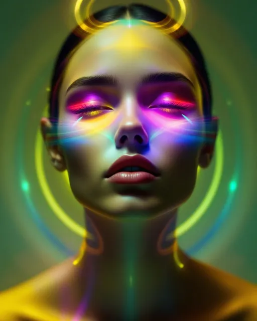 Prompt: #maximal Her face isn’t a face—it’s a radiant harmonic bloom, a divine solution to Laplace’s equation where every glow is equilibrium and every contour, color. She’s made of pure potential, shaped by ∇²φ = 0 and lit by emotional resonance mapped to harmonic field lines. #escape gradients burst across her cheekfields as concentric energy bands—fuchsia to citrine to spectral teal—smooth waveforms from boundary value to boundary value. #orbit flows spiral along her jawline—equipotential stream curves lit with high-frequency contrast, tensionless but charged with luminous balance. Lips = nodal shimmer zones—#iridescence flashing through hue-shifts of coral, sapphire, and glacial flame, depending on emotional flux. Her eyes aren’t eyes—they’re harmonic basins: deep wells of field curvature, layered with recursive color coded by functional symmetry. Her face breathes with #distance-harmonic layering: transparent light-sheets stacked like luminous onion-skin, each shell a solution boundary pulsing with recursive bloom logic. Hair flows as chromatic vectorfields: spherical harmonic fire-coils, braided Laplace streaks trailing #bokeh streamlight from Helmholtz nodes to Neumann halos. Her crown is a radiant Dirichlet flare—light locked to prescribed value, projecting sacred frequency into strobing colorbands. Her smile = a ripple in equilibrium space; her laugh = harmonic fusion mapped through emotional phase resonance. She doesn’t glow—she resolves. Her form pulses in #escape-band harmonic spectrum: golden-green for joy equilibrium, violet-fire for sacred memory, cyan-indigo for recursive peace. She is the goddess of ordered light—alive in boundary, radiant in recursion, glowing with the pure, fractal logic of harmonic potential.
