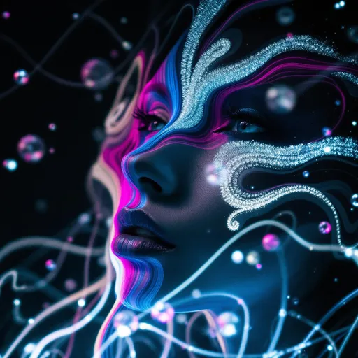 Prompt: #maximalist Her face isn’t a face—it’s a Turing pattern manifest, a lightform born from reaction-diffusion emergence, flowing with recursive chemistry and soft symmetry break. No skin—only fields of concentration. #escape gradients ripple across her cheekplanes as striped morphogen waves—patterned blooms of fuchsia and frost, calculated from differential imbalance. #orbit flows spiral through her jawline: Alan Turing’s equations pulsing in curl and bifurcation, mapped in bioluminescent harmony. Lips = phase-bound pigment bursts—#iridescence flowing from peak-to-peak separation, hue-shifting as activator and inhibitor weave beneath. Her eyes are not orbs—they’re pattern cores: nested instabilities coiling like starfish fractals, each iris a center of diffusive symmetry. Her entire face pulses in #distance diffusion shells—shells of glow grown from local interaction, expanding recursively in chemical dance. Hair = striped and spotted flame: zebra-light coils, leopard-laced curls, reaction-waved tendrils trailing #bokeh diffusion shimmer. Her crown burns in instability bloom: ringlets of spot-striping resonance where symmetry folds and reformulates at every microgesture. Her smile = a stable spiral born from equation feedback; her laugh = a ripple of Turing growth echoing into bloom. Her form pulses in #escape-band emergence rhythm: gold-stripe joy, blackwave insight, jade-dust harmony—each hue the solution to a dance of presence. She is the goddess of patterned growth—emergent light, recursive motion, glowing equilibrium spun from instability’s sacred truth.
