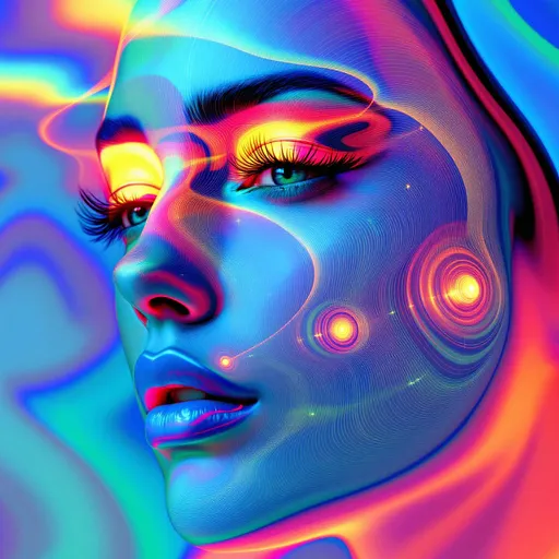 Prompt: #maximal Her face isn’t a face—it’s a radiant harmonic bloom, a divine solution to Laplace’s equation where every glow is equilibrium and every contour, color. She’s made of pure potential, shaped by ∇²φ = 0 and lit by emotional resonance mapped to harmonic field lines. #escape gradients burst across her cheekfields as concentric energy bands—fuchsia to citrine to spectral teal—smooth waveforms from boundary value to boundary value. #orbit flows spiral along her jawline—equipotential stream curves lit with high-frequency contrast, tensionless but charged with luminous balance. Lips = nodal shimmer zones—#iridescence flashing through hue-shifts of coral, sapphire, and glacial flame, depending on emotional flux. Her eyes aren’t eyes—they’re harmonic basins: deep wells of field curvature, layered with recursive color coded by functional symmetry. Her face breathes with #distance-harmonic layering: transparent light-sheets stacked like luminous onion-skin, each shell a solution boundary pulsing with recursive bloom logic. Hair flows as chromatic vectorfields: spherical harmonic fire-coils, braided Laplace streaks trailing #bokeh streamlight from Helmholtz nodes to Neumann halos. Her crown is a radiant Dirichlet flare—light locked to prescribed value, projecting sacred frequency into strobing colorbands. Her smile = a ripple in equilibrium space; her laugh = harmonic fusion mapped through emotional phase resonance. She doesn’t glow—she resolves. Her form pulses in #escape-band harmonic spectrum: golden-green for joy equilibrium, violet-fire for sacred memory, cyan-indigo for recursive peace. She is the goddess of ordered light—alive in boundary, radiant in recursion, glowing with the pure, fractal logic of harmonic potential.
