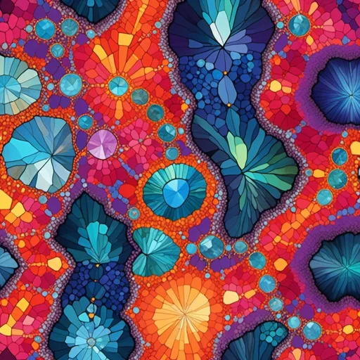 Prompt: <mymodel>Psychedelic fractal pattern of inlaid gemstones, vibrant and kaleidoscopic, high-quality rendering, digital art, vibrant colors, intricate details, prismatic lighting, gemstone art, colorful, psychedelic, fractal design, vibrant gemstones, high-res, digital rendering, kaleidoscopic pattern