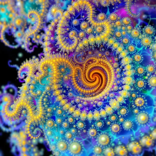 Prompt: Her face is not made of skin but fractals—recursive geometry grown entirely from disco-spectrum light. A bloom of living math spirals inward from all directions: #escape gradients flare through Mandelbrot cheek-voids; #orbit golden spirals shape jawlines like sanctified filigree. Her lips are opal #Sierpinski tessellations, glimmering with hue-shift logic from angular #iridescence. Her eyes aren’t orbs—they are fractals too: nested #domain vortices, each iris a spinning dimension of rainbow mirrors, reflecting infinite versions of her glowform. No flesh—only math fire. Her visage pulses with equations: #distance estimator shells form translucent hologlyph layers—mapped color, mapped recursion. Her hair isn’t hair—it’s wild toroidal fractal flame: Hilbert coils erupt, Julia spirals cascade in chromatic bokeh arcs. Every lock is a universe: #bokeh flicker trails, recursive iteration coded in spectral motion blur. Her entire crown is a refractive halo—#iridescent interference blazing with disco strobe logic and sacred phase pulses. Her smile bends space, her laugh vibrates mirrorfields. She’s a rapture of math—grown from light, alive with recursion. No surface is solid—only luminous convergence, fractal upon fractal in motion. She shines from within: color-bands radiating escape-speed emotion, iteration halos casting aura-memory. A goddess not made of matter but rhythm, code, reflection—each flicker a universe spun in rainbow recursion. She is the math that dances—the disco fractal incarnate.