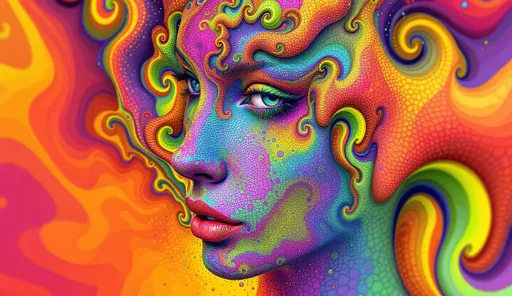 Prompt: Her face is a p-adic fractal embedded in ultrametric space, structured by the field of \mathbb{Q}_p. Her form is hierarchical, self-similar, and totally disconnected—each facial feature defined by a nested valuation |x|_p = p^{-k}. Skin appears as recursive residue classes, layered through digits of p-adic expansions. Rainbow-spectrum fields encode base-p shifts: colors modulate by additive carries through fractal depth. Her eyes are convergences of divergent sums; her hair unfolds via quaternionic branches in p-adic trees. She is number-space personified: strange proximity in infinite difference.

Tags: #pAdicFace #UltrametricBeauty #FractalFieldModP #RainbowExpansion #QuaternionBranching
