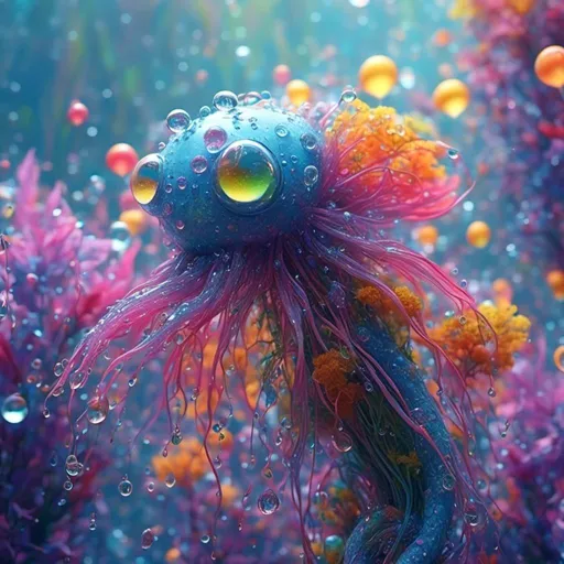 Prompt: <mymodel> an extremely hyperrealistic ultra textural life-infused, living breathing rainbow creature, a living creature made of water droplets and bent rainbow light/spectrums, with white puffy clouds, droplets of water, rain, mist, lots of light, prism reflections, spectrum creature, , extreme organic & mineral textures