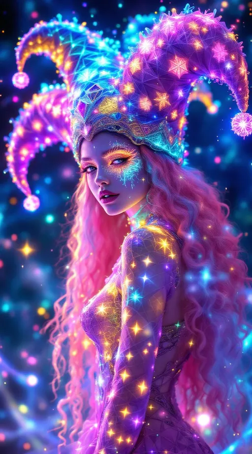 Jester Bloom A super hyperrealistic yet also illustrative and cre...