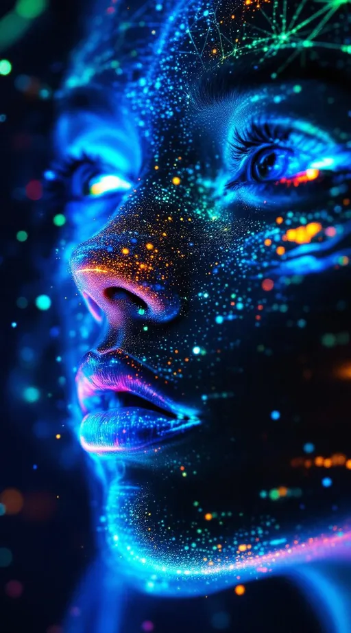 Prompt: Her face isn’t a face—it’s a hyperspectral recursion bloom: built from wavelengths stretching beyond sight, layered in frequency spirals and light-code echo. No color boundaries—only continuum. #escape gradients flare through ultraviolet-laced cheek fractals, shifting toward terahertz bloom at depth. #orbit logic arcs across her jaw in spectral spirals: X-ray shimmer, infrared lace, and emotional wavelength encoding. Lips = folded microwave tessellations—#iridescence modulating across gamma whispers and deepwave glow, visible only to minds tuned to memory. Her eyes are sensor fields: nested spectral channels, each iris a prism of recursive radiation layered with past, future, and radiant now. Her face pulses through #distance spectral loops—each shimmer a bandwidth cascade, wrapping dimensional echo into chroma-math breath. Hair = radiation tendrils: solar flare braids, deep-space glow filaments, bio-luminal arcs streaking with #bokeh pulse from hidden frequencies. Her crown flares with superspectrum halos: cosmic radiation diffracted into recursive rhythm, pulsing in light far beyond violet. Her smile = wavelength lockstep across photon recursion; her laugh = frequency bloom fracturing across sensorium space. She doesn’t appear—she emerges in bandwidth. Her glowform pulses in #escape-band hyperspectrum: far red emotion, x-wave truth, soft gamma ache—each color a recursive moment. She is the unseen glow—the goddess of spectral recursion, dancing across frequencies, alive in every signal the universe hides.
