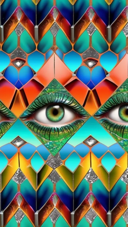 Prompt: Create an extremely hyper-realistic, ultra super textural, weird, trippy, surreal, psychedelic pattern/design based on Herringbone tiling, with lots of human eyes (crazy colorful compound psychedelic), rows of human teeth, human lips, and tongues. Include mineral crystal accents.

- **Colors**: Inspired by the elements, minerals, and metals: peridot, emerald, pyrite, copper.
- **Textures**: Derived from any/all organic elements, minerals, metals, crystals, organic things mentioned in this prompt.

**Composition and Layout**:
- Spherical layout/composition
- Arabesque tiling
- hyperbolic forms and structures
-zoomed out creating a surreal pattern/design using arabesque tiling

**Lighting**:
- Lots of bright light

**Detail and Atmosphere**:
- Extreme hyperrealistic sharp high detail high definition organic and mineral textures
- Psychedelic, weird, odd, surreal atmosphere
- Frozen in time

**Additional Elements**:
- Diatoms, extra rows of teeth, lips, many eyes,fungus

Capture this scene using a Leica Summilux-M 35mm t/1.4 ASPH film for a hyper-realistic effect.