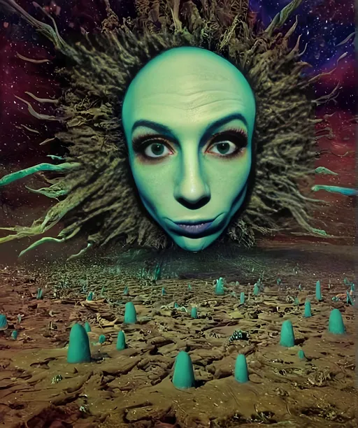 Prompt: Extreme psychedelic hyperrealism- Super high definition ultra textural Weird creepy psychedelic creature thing, surrealism, detailed, highres, intense colors, eerie lighting, bizarre features, unsettling atmosphere, otherworldly, distorted proportions, mind-bending, dreamlike, abstract,, organic textures