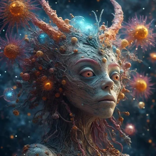 Prompt: extremely hyperrealistic living creature, monster, being, entity, celestial, galaxy, stars, nebula, space, asteroids, suns, planets, space dust, God goddess diety extremely high detail, extreme high texture<mymodel>