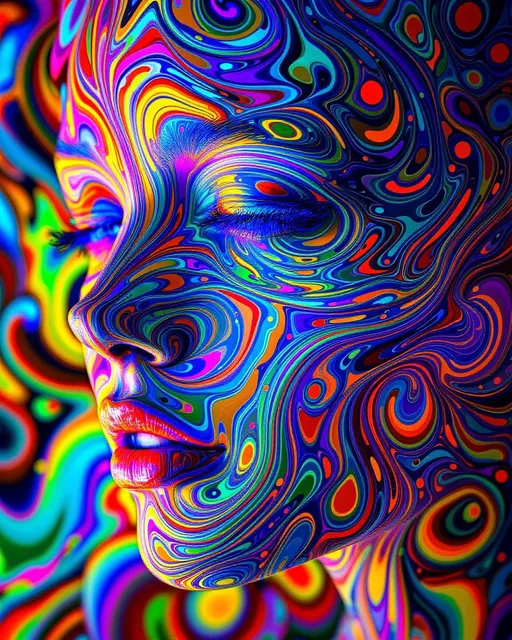 Prompt: An optical illusion of a woman’s face and hair constructed entirely from recursive mathematics, shimmering vector geometry, and ultra-saturated rainbow light—no real face, only the persistent ghost of one generated through multidomain math illusions. Her “face” exists as a symmetry trap: a dynamic convergence of phase-locked interference rings, nested within Penrose aperiodic tiling, creating an illusion of symmetry where none exists. Recursive substitution layers drive a self-similar morphogenesis—Julia set fragments interlace with quasicrystal projections, forming cheeks of converging fractal edges. Cellular automata spiral outward from a vanishing center, their evolution governed by mirrored Wolfram class 4 logic, forming phantom eyes that never resolve. The mouth is a Möbius-looped attractor basin—warped topology yielding a smile that shifts depending on perspective. Her “hair” is a cascade of recursive phyllotaxis spirals encoded with L-system grammar, their paths influenced by feedback-weighted Fourier shell overlays. Entropy blooms in saturation gradients; chaos flows through bifurcation folds and ghostly map trajectories. Embedded across the surface are octonionic vector glyphs, folded in 7D symmetries, their projections etched as rainbow-tinted ridges across manifold curvature. Every line pulses with spectral overtones, layered with iridescent phase noise and diffraction grating filaments. The illusion coheres only in peripheral perception—stare too long and the form dissolves into recursive symmetry confusion and shimmer-laced attractor fields. Illustrated like a math-infused spectral engraving, this is not a woman, but a higher-order illusion—a vision the math itself imagines as human.