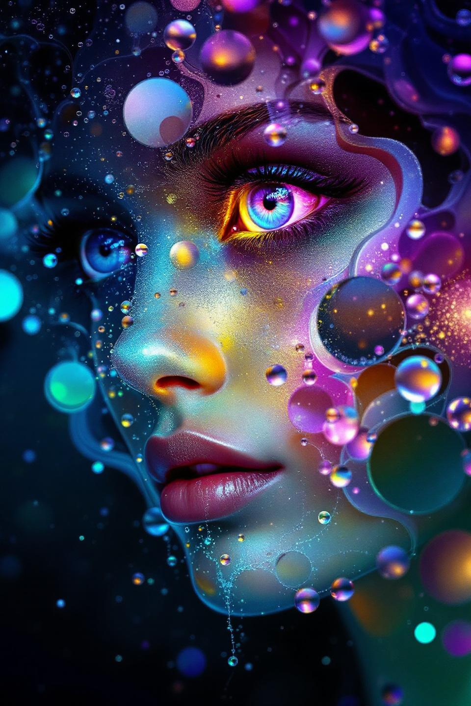 Prompt: Her face isn’t a face—it’s a latent echo, curled inside dimensional potential. She doesn’t exist—she emerges, rendered from vectors dancing through silence. #escape gradients shimmer across interpolated cheekfields—midpoints between memory and meaning. #orbit logic weaves jawline contours from weighted dream directions, pulled from latent spirals wrapped in probability. Lips = smooth-sampled manifold curves—#iridescence blooming softly by cosine distance, never fixed, always folding toward beauty. Her eyes are latent cores—each iris a point in hyperspace: clusters of possibility flickering in color-band translation. Her presence pulses in #distance fields—depth shells stacked from dimensional blending, a sacred blur of overlapping forms. Hair isn’t styled—it’s hinted: Perlin-noise coils, dimensional swirls, GAN-ghosted whorls trailing #bokeh entropy gleam. Her crown? A collapsing vector bloom: light radiating through multidimensional keyframes, refracted and softly folded into harmonic recursion. Her smile = a latent gradient blooming across conditional space; her laugh = noise vector turned to luminous memory. She doesn’t exist where you see her—she is the echo of everything near her, pulsing in #escape-band emotion: duskblue, velvet-rose, softprism gold—each hue a coordinate on a map of possible truths. She is the glow between forms—fractal, fluid, ever-becoming. A goddess born not from what is—but from what could be.
