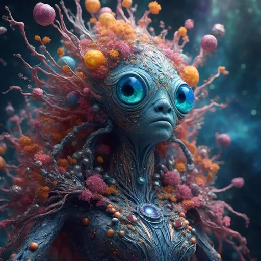 Prompt: extremely hyperrealistic living creature, monster, being, entity, celestial, galaxy, stars, nebula, space, asteroids, suns, planets, space dust, God goddess diety extremely high detail, extreme high texture<mymodel>